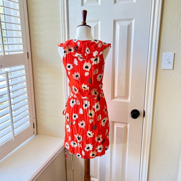 Zara Orange Floral Wrap Mini Dress - Picture 7 of 11